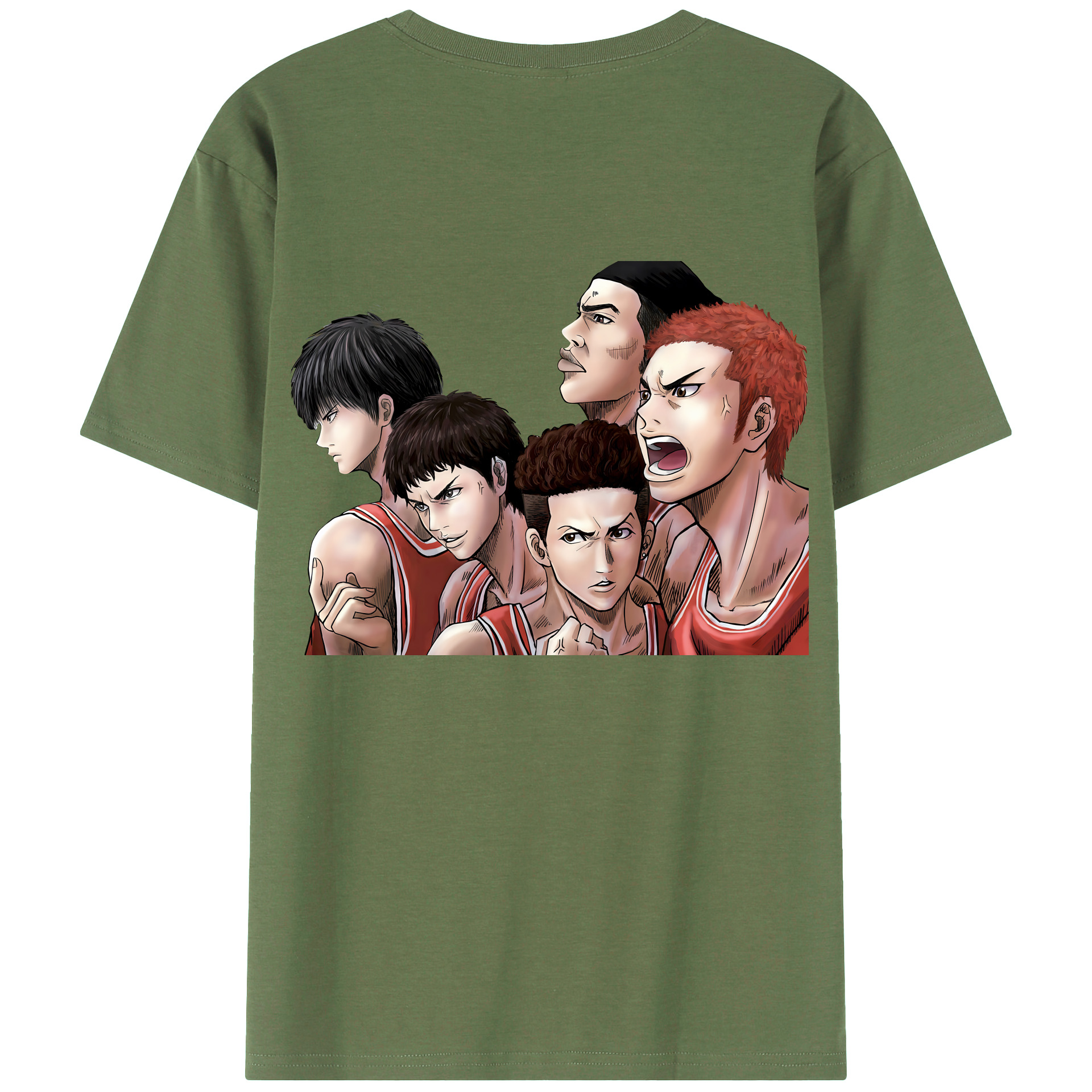 （画像用） SLAM DUNK／スラムダンク 綿100％ メンズ半袖Tシャツ（バックプリント） 通気性